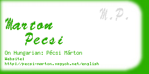 marton pecsi business card